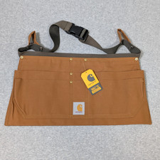 Carhartt Firm Duck Half Waist Apron Size Medium Brown Tool Pouch Pocket Belt New