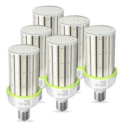 6-Pack 100W LED Corn Light Bulbs, 15000Lumen E39 Mogul Base AC110-277V, 5000K