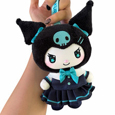Sanrio Kuromi Teal Kawaii School Girl Plush Keychain Pendant Bag Charm