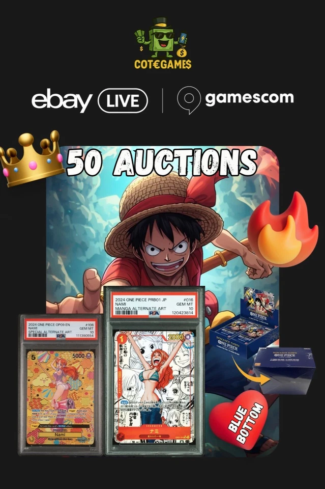 Live from GAMESCOM 🏴‍☠️ ONE PIECE TCG 🏴‍☠️ 50+ AUCTIONS 🔨 [HIGH END] 