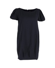 Alexander Mcqueen Puff Sleeve Dress W/ Pockets In Polyester Women Blue Size 44