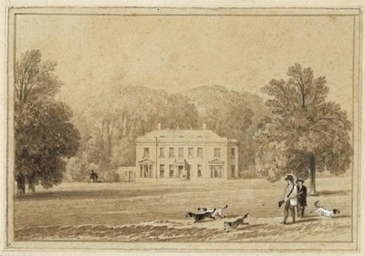 John Preston Neale (1780-1847) Aquarell Gemälde Sunninghill Park Berkshire