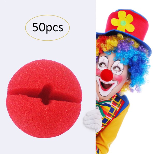 50X Red Foam Clown Nose - Red Nose Day Circus Costume Carnival Party Favor Spong