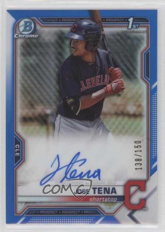 2021 Bowman Chrome Prospects Blue Refractor 138/150 Jose Tena #CPA-JT Auto 11qz