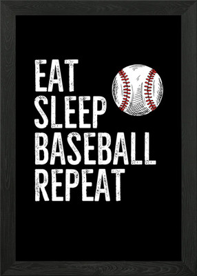Eat Sleep Baseball Wiederholung gerahmtes Wandbild Poster Leinwanddruck Bild