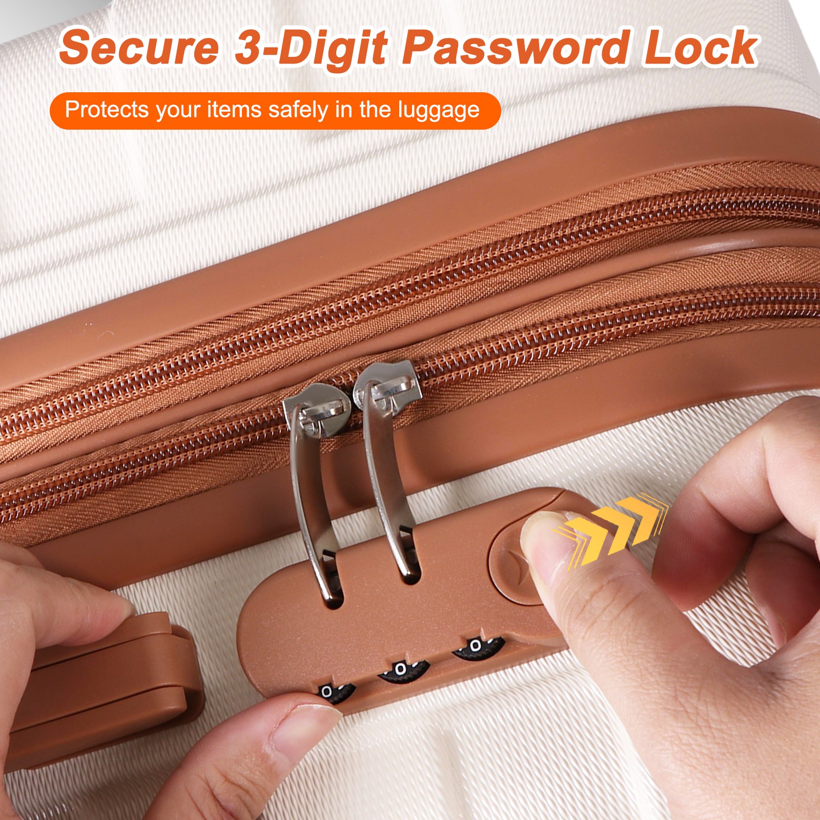 Travel Suitcase 21" Carry On Luggage Hardside Expandable Spinner w/ Wheels White