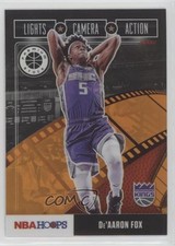 2019-20 NBA Hoops Premium Stock Lights Camera Action Orange De'Aaron Fox #3 0o6v