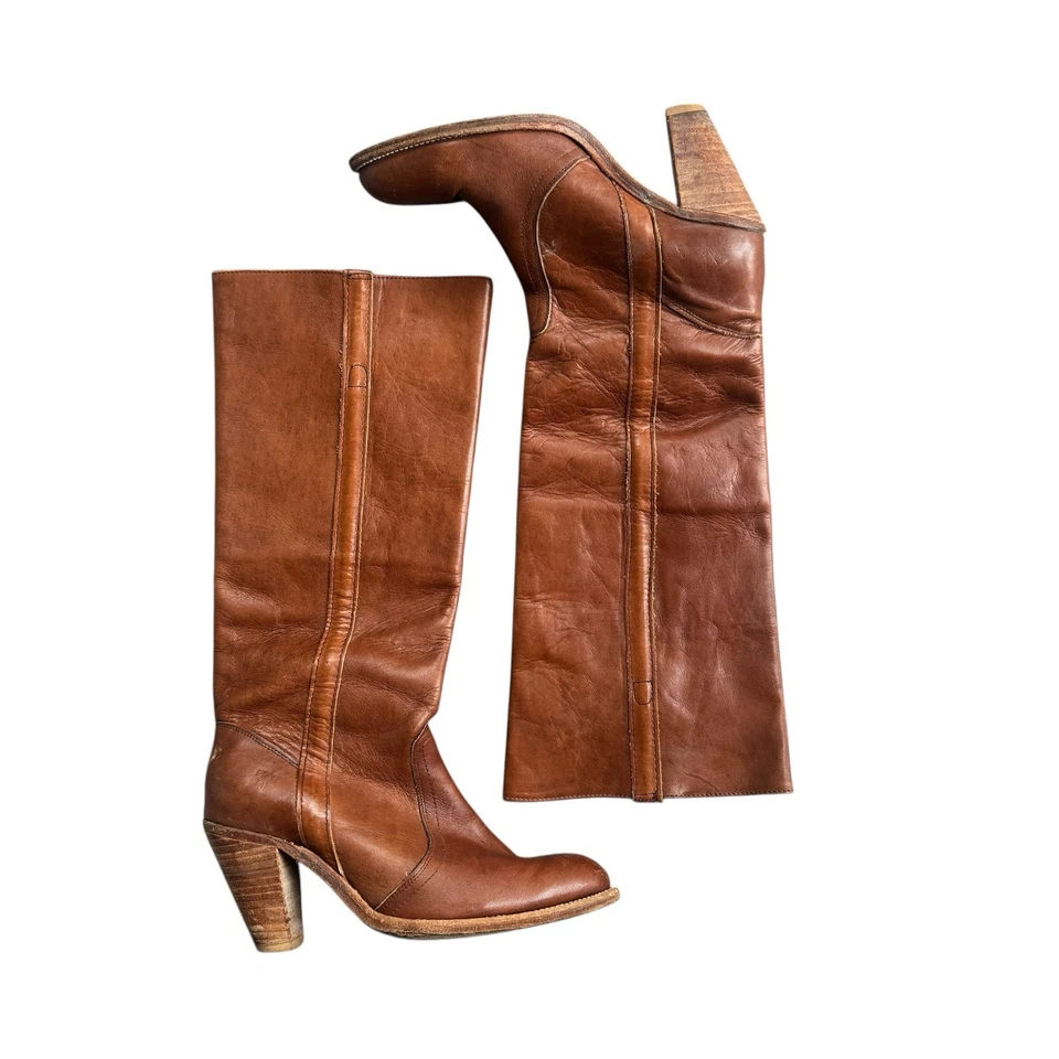 Botas Altas Frye Campus De Colección Cuero Marrón Whisky Talla 10 Hechas en EE. UU. Ver Fotos Foto 4 de 4