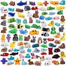 150 Pcs 3D Printed Animal Figurines Flexible Articulated Fidget Toys Desk Pets