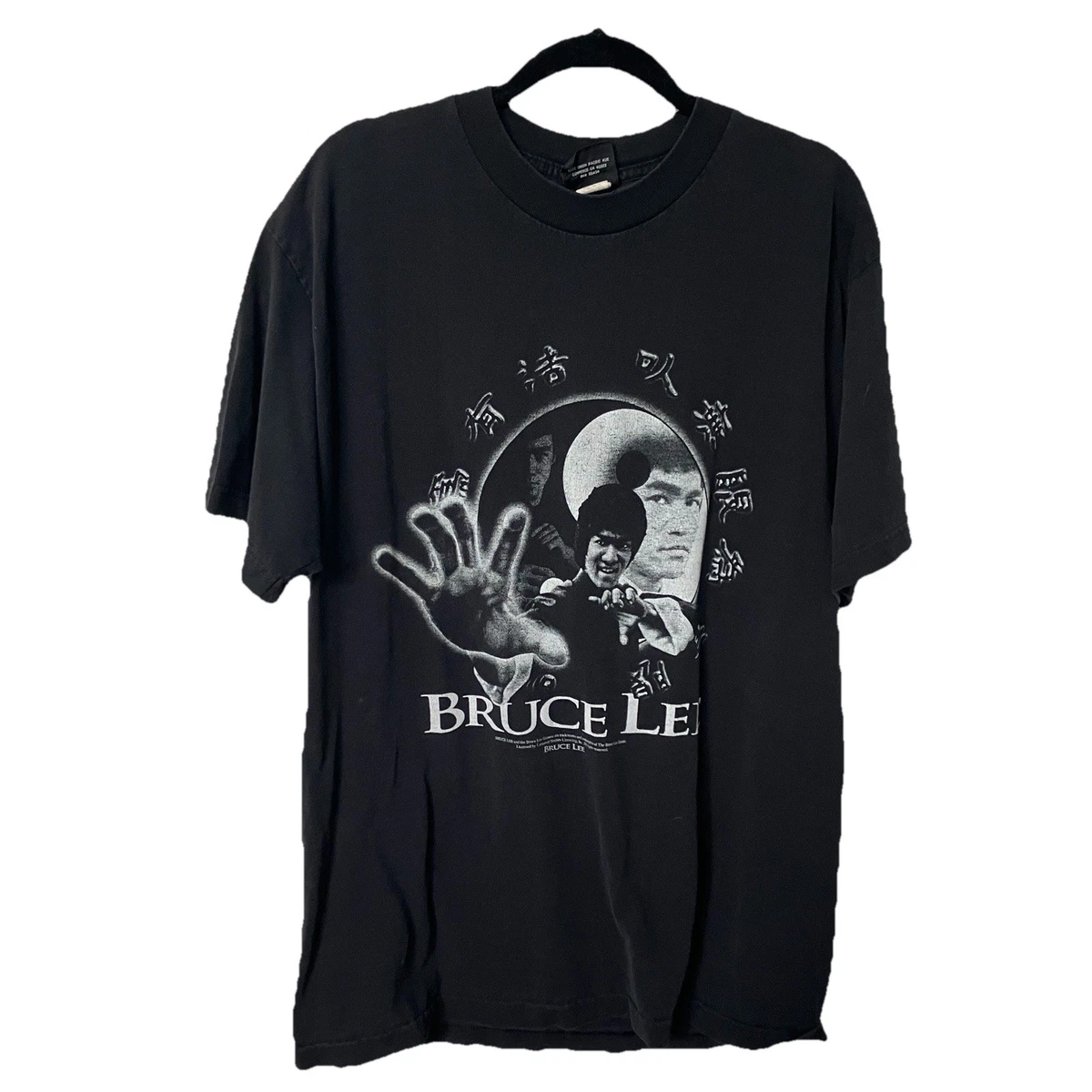 T-shirt Vintage Bruce Lee 1994 - Impression Grand Visage, Taille XL, Coton, Blanc