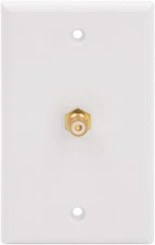 RCA Wall Plate(Ul Listed), 1-Port Keystone Wall Plate with Female to Female RCA 