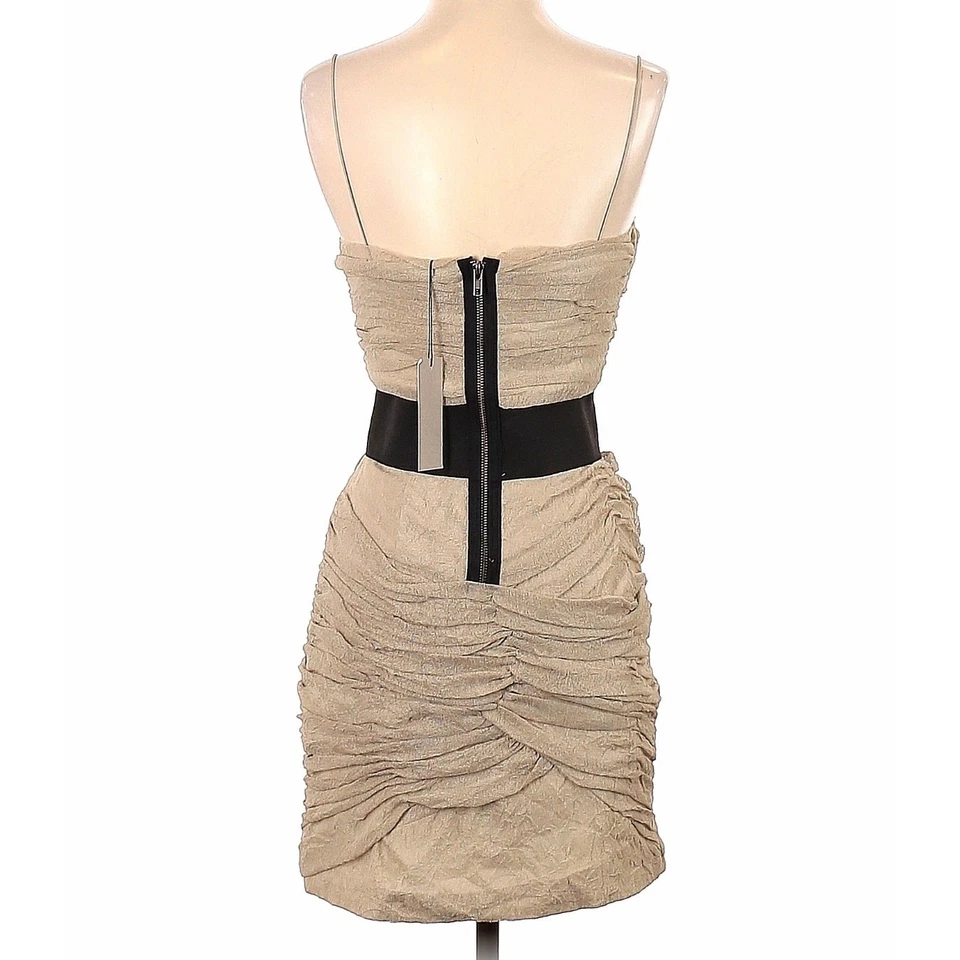 Foley + Corrina  Women’s Strappy Rouched Tan Party Dress Sz Small NWT prom party - Image 4 of 4