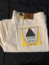 Men’s VTG NWT LA Gate Jeans Beige Size 48x31 Big And Tall