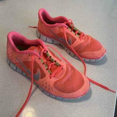 Nike Free Run+ 3 Hot Punch Reflect Silver Pink Women s Size 10 Great Condition