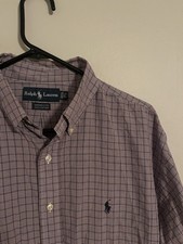 Polo Ralph Lauren Yarmouth Purple Check Button Up Dress Shirt - Men's 16.5 34/35