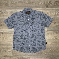 Howler Brothers Pearl Snap Shirt Mens Size Medium Gray All Over Western Print