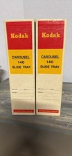Vintage Kodak Carousel 140 Slide Projector Trays Original Box Lot of 2