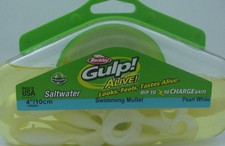 Berkley GASHPSM4-WH 4" Gulp Alive 8 Oz 1/2 Pint Size Pearl White