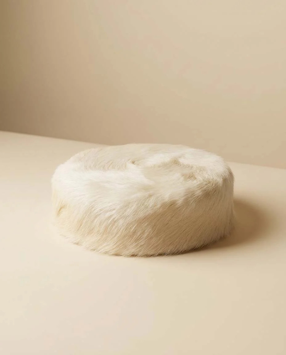 1950s Ivory Fur Pillbox Hat in Original Box | Sno-Belle Douglas of California |