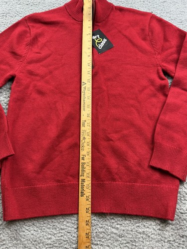 Art Class Boy's Size Large (10-12) Quarter Zip Sweater Red - Picture 6 of 8