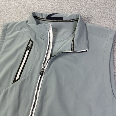 Zero Restriction Vest Mens XL Gray Full Zip Tour Series Performance Golf Preppy