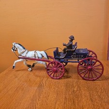 Cast Iron Horse Drawn Police Chief Wagon Vintage