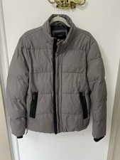 Zara Puffa Coat Size Large Color Grey Good Condition with Hood