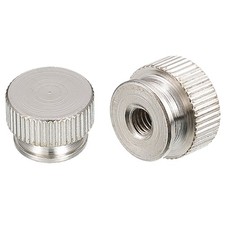 Knurled Thumb Nuts, 2pcs M4 x D13mm x H9mm Carbon Steel Blind Hole Nuts