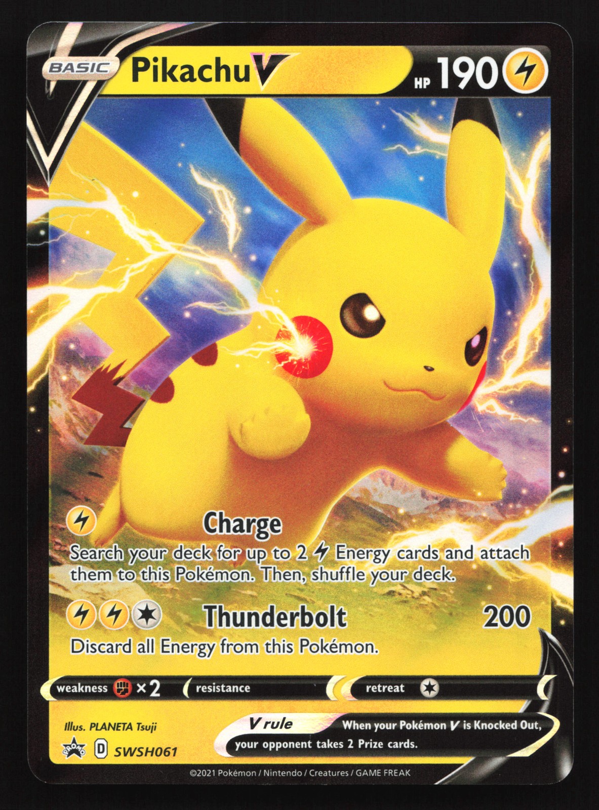 Pikachu V SWSH061 SWSH: Sword & Shield Black Star Promo Pokemon Card