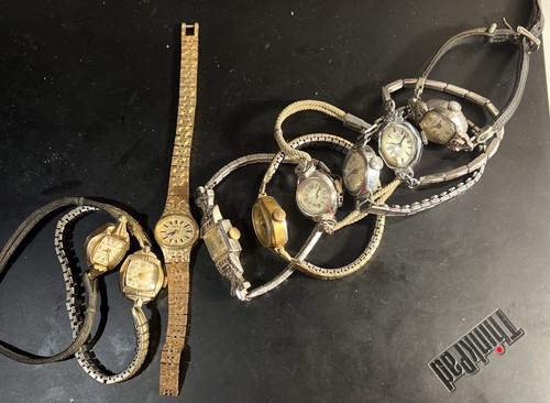 Vintage LOT (9) WATCHES- Ladies - GOLD FILL & Plated COCKTAIL WATCHES! None Run!