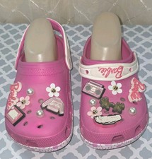 Barbie Crocs Clog Shoes Pink Women s Big Girls Sz 6 Men 4 Slip On