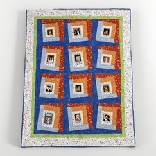 Baby/Kids Puppy Dog Handmade Birthday Embroidered Quilt 53.5 x 41.5 inches