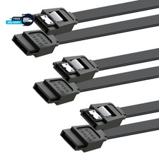 SATA Cable III for SSD HDD Data,3 PCS 6Gbps Straight Angle 15 Inch Sa...