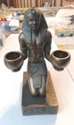 Egyptian Figurine Kneeling Pharaoh Candlestick Holders 7" Tall Only One! — photo 2