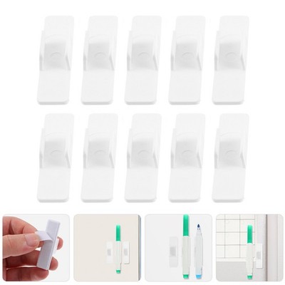 10Pcs Whiteboard Marker Holder Clips Plastic Pen Clamp for Wall and Desk Use
