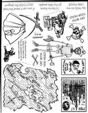 Unmounted Rubber Stamp Plate, Unmounted/Uncut Pink Rubber Stamps