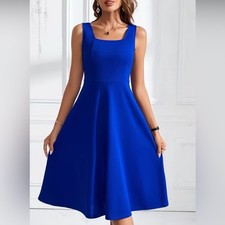 Elegant Blue Sleeveless Dress/ NWOT