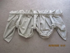 NIP TWO PRETTY TIE UP VALANCES, LINEN COLOR,  56 WIDE BY 18 DEEP