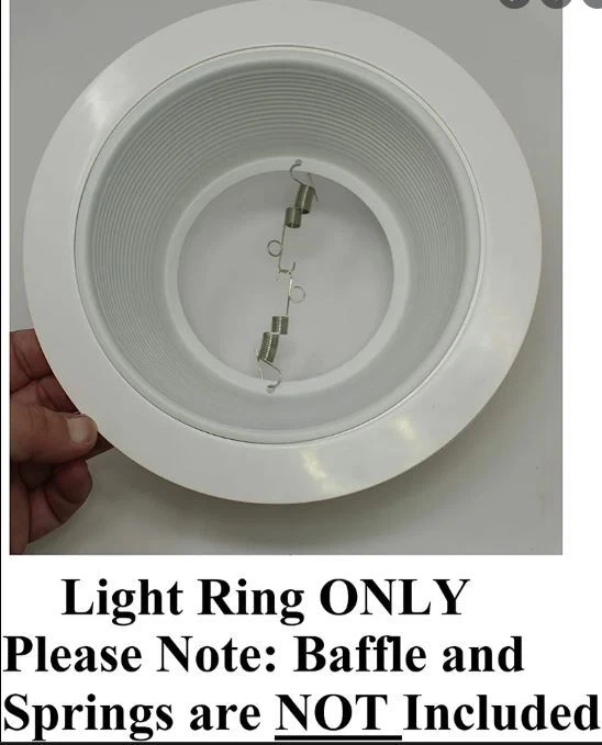 ANILLO DE AJUSTE DE TAMAÑO GRANDE DE 6 PULGADAS ANILLO BLANCO GOOF PARA LUZ DE LATA EMPOTRADA PAQUETE DE 24 Foto 3 de 4