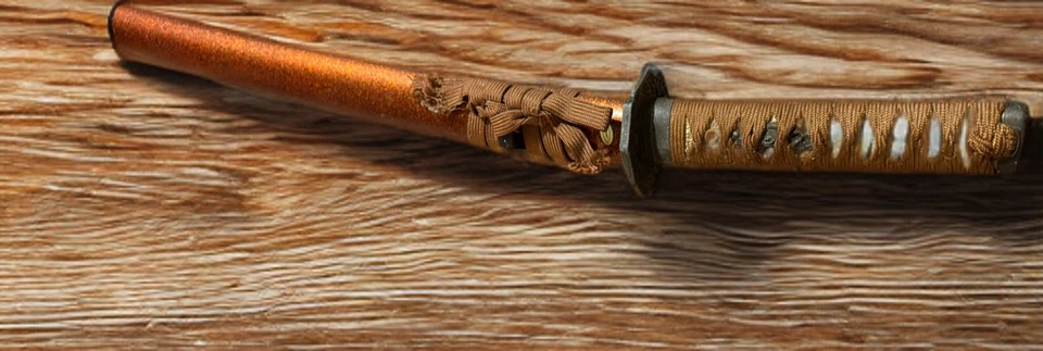 Vintage Imitation Practice Samurai Japanese Sword w/ Dragon Engraving – 25" - Image 2 of 4