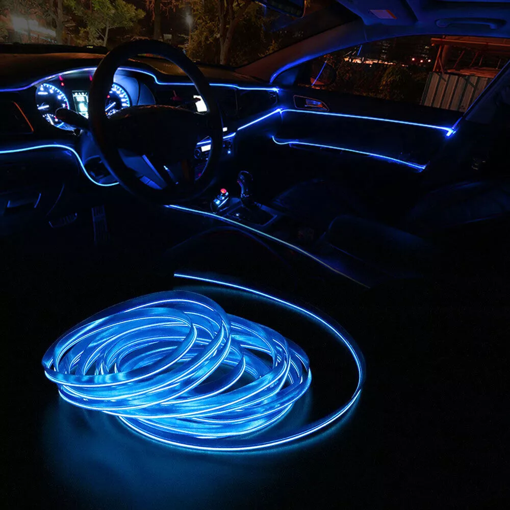 Vehicle Car Interior Accessories Atmosphere Decor 3M Blue LED Light Lamp Strip