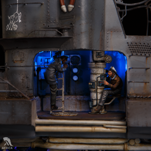 Soldatino giocattolo latta miniatura dipinto U-Boat VII C sezione 1:32 tedesco prevendita arte - Foto 10 di 21