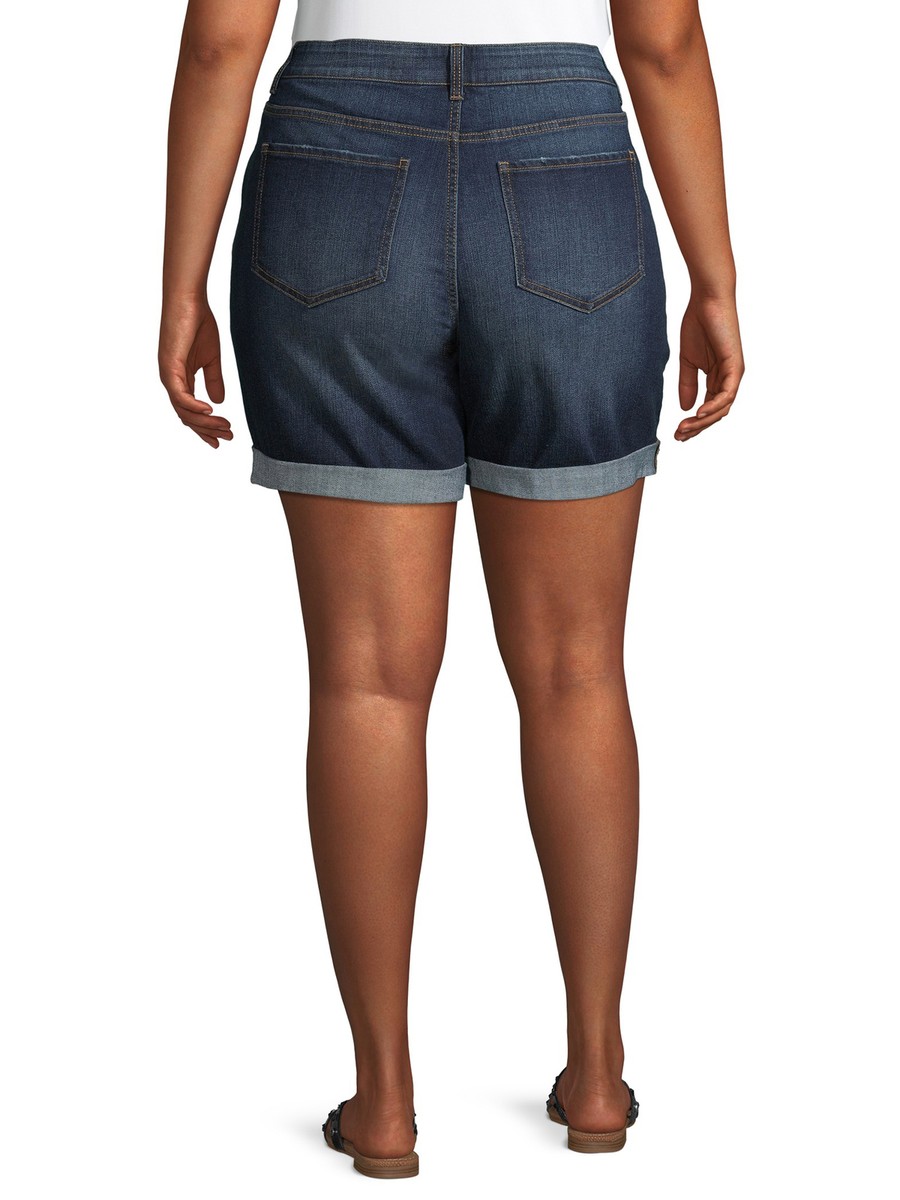【PORTERNA】Oel Terra Shorts Terra & Sky Women's Plus 7 inch Utility Pocket Cuffed Denim