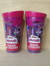 Lot 2-Disney Junior MINNIE MOUSE Travel Activity, Pink Cup Ages 3 