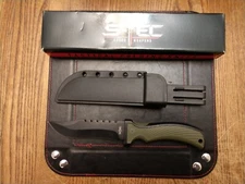 S-TEC Fixed Blade Knife 4.5" S. S. Blade ABS /Rubber Handle ABS Belt Sheath     