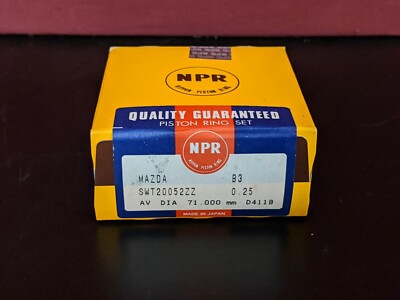 NPR SWT20052ZZ 0.25 MAZDA B3 AV 71MM D411B PISTON RING SET / NOS FACTORY SEALED