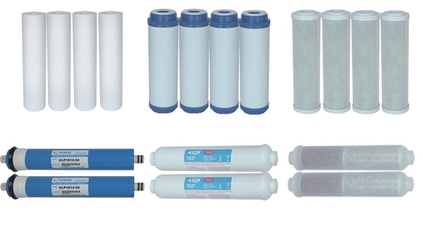 Ersatzfilterset Osmose 4 Jahre + Nachfilter + 50 Gpd + 2-Phasen-Mineralfilter-image