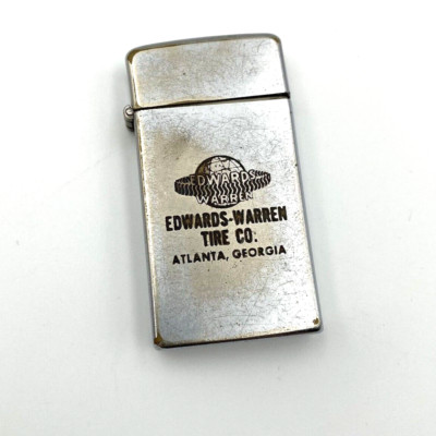 Vintage Scripto Butane Lighter USA Edwards-Warren Tire Co. Atlanta Georgia READ