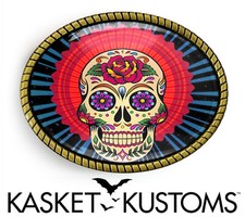 Mexican Skull Belt Buckle - Halloween Day of the Dead Belt Buckle - 54-2