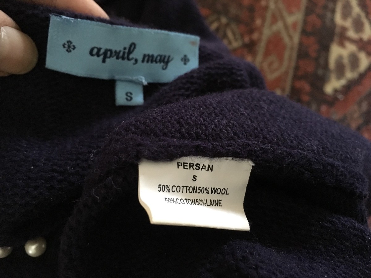 Robe Pull En Laine April May Avec Perles - Taille S (équivalent 38) - Occasion Très Bon état